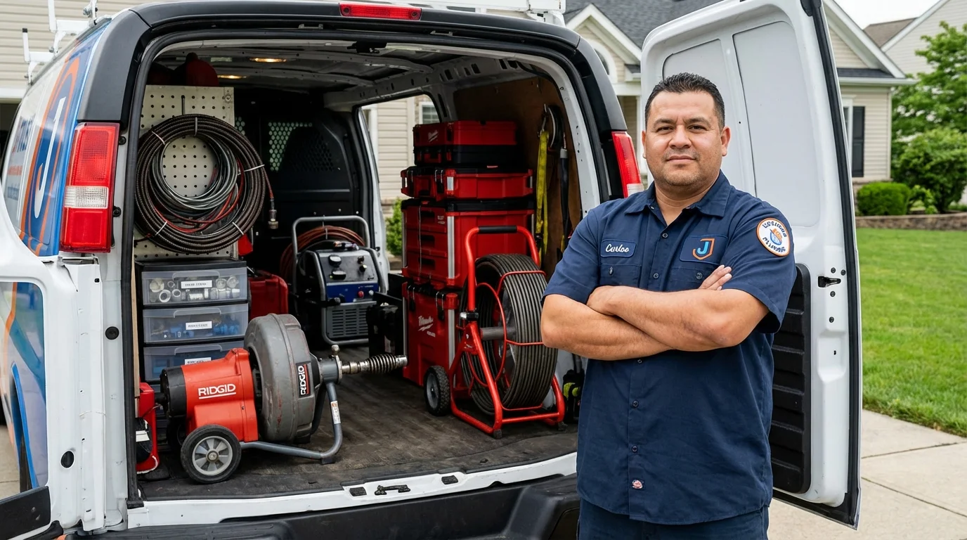 Professional drain cleaning equipment and Johns Plumbing LLC plumber in Wewoka