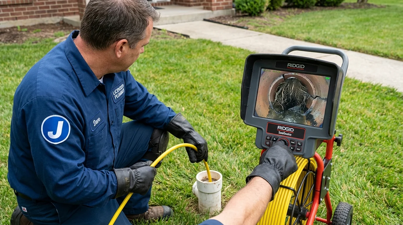 Sewer camera inspection being performed by Johns Plumbing LLC in Wewoka